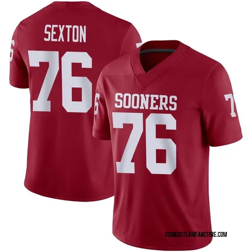 Men's Jacob Sexton Oklahoma Sooners Game Crimson Jordan Football Jersey