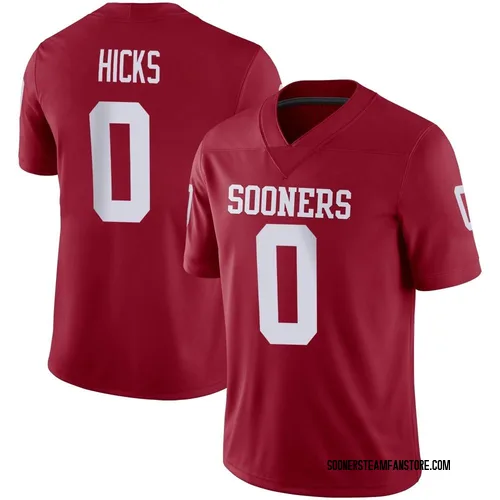 Men's Kalib Hicks Oklahoma Sooners Game Crimson Jordan Football Jersey
