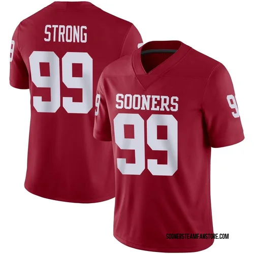 Men's Markus Strong Oklahoma Sooners Game Crimson Jordan Football Jersey