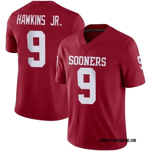 Men's Michael Hawkins Jr. Oklahoma Sooners Game Crimson Jordan Football Jersey