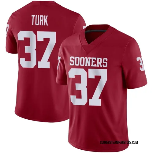 Men's Michael Turk Oklahoma Sooners Game Crimson Jordan Football Jersey