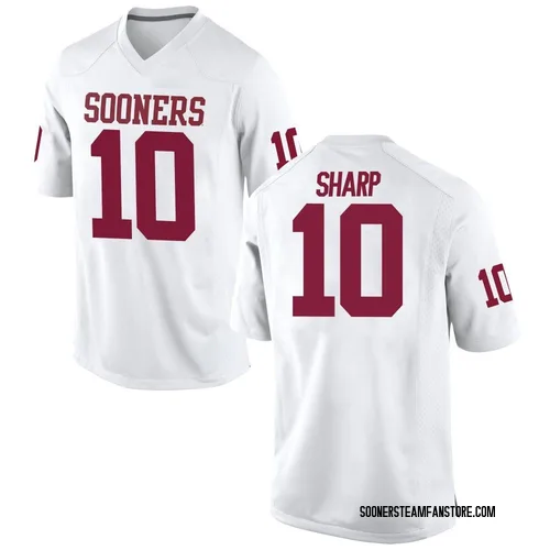 Men's Nike Bauer Sharp Oklahoma Sooners Game White Football College Jersey