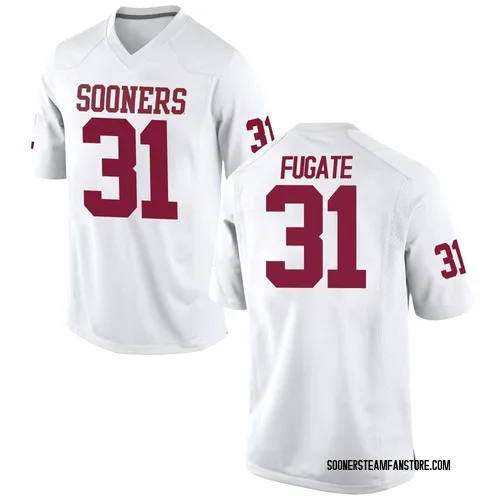 Men's Nike Cale Fugate Oklahoma Sooners Game White Football College Jersey