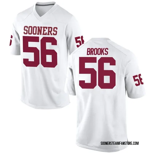 Men's Nike Eugene Brooks Oklahoma Sooners Game White Football College Jersey