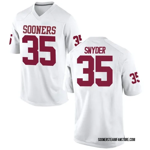 Men's Nike Jakeb Snyder Oklahoma Sooners Replica White Football College Jersey