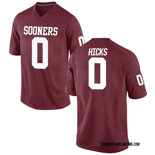 Men's Nike Kalib Hicks Oklahoma Sooners Replica Crimson Football College Jersey