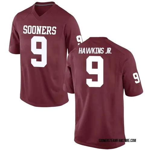 Men's Nike Michael Hawkins Jr. Oklahoma Sooners Replica Crimson Football College Jersey