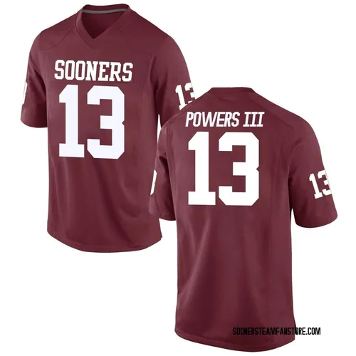 Men's Nike Reggie Powers III Oklahoma Sooners Game Crimson Football College Jersey