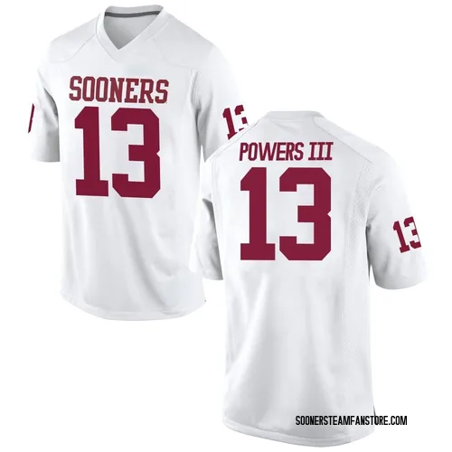 Men's Nike Reggie Powers III Oklahoma Sooners Replica White Football College Jersey