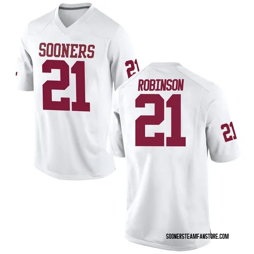 Men's Nike Xavier Robinson Oklahoma Sooners Game White Football College Jersey