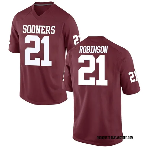 Men's Nike Xavier Robinson Oklahoma Sooners Replica Crimson Football College Jersey