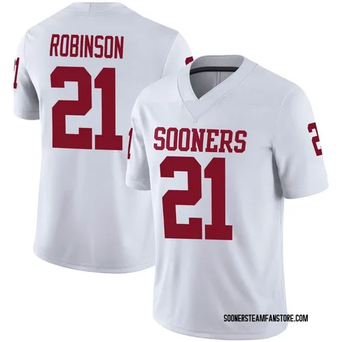Men's Xavier Robinson Oklahoma Sooners Game White Jordan Football Jersey