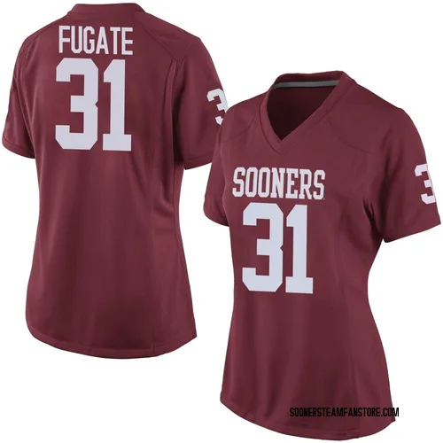 Women's Nike Cale Fugate Oklahoma Sooners Replica Crimson Football College Jersey