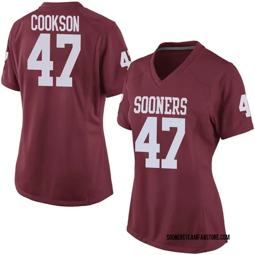 Women's Nike Cooper Cookson Oklahoma Sooners Replica Crimson Football College Jersey