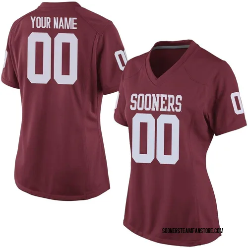 Women's Nike Custom Oklahoma Sooners Replica Crimson Football College Jersey