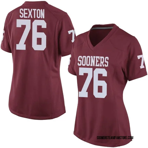 Women's Nike Jacob Sexton Oklahoma Sooners Game Crimson Football College Jersey