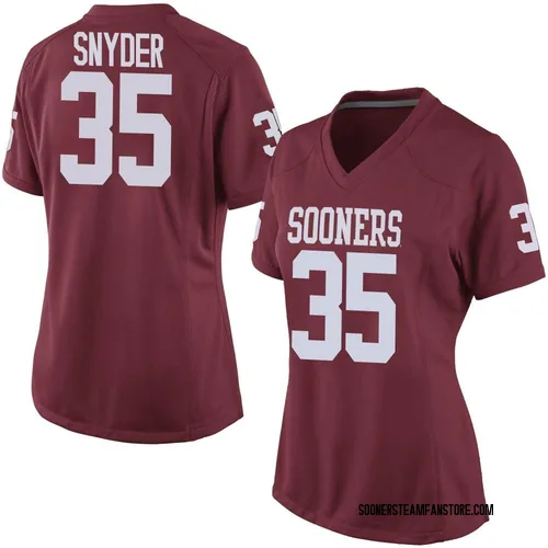 Women's Nike Jakeb Snyder Oklahoma Sooners Replica Crimson Football College Jersey