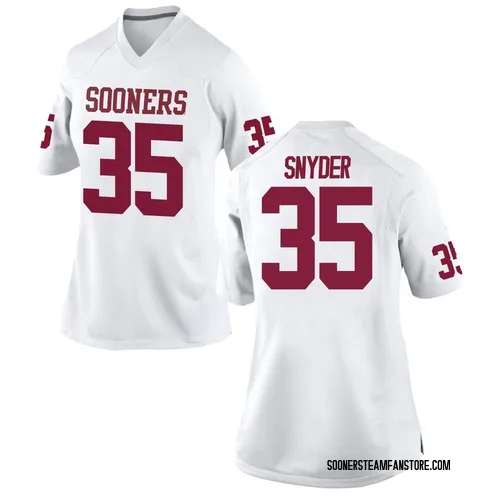 Women's Nike Jakeb Snyder Oklahoma Sooners Replica White Football College Jersey