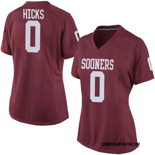 Women's Nike Kalib Hicks Oklahoma Sooners Game Crimson Football College Jersey