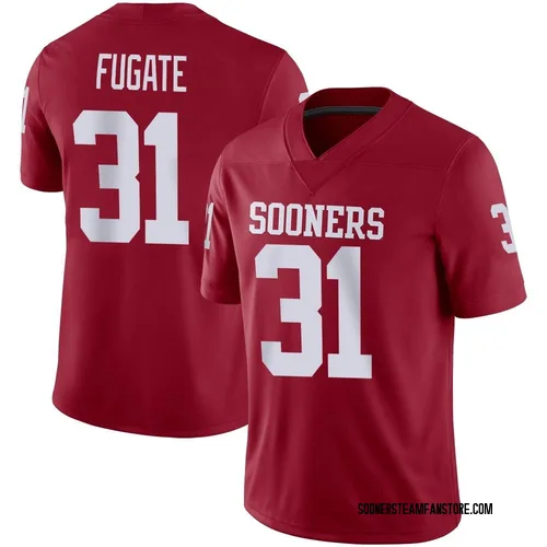 Youth Cale Fugate Oklahoma Sooners Game Crimson Jordan Football Jersey