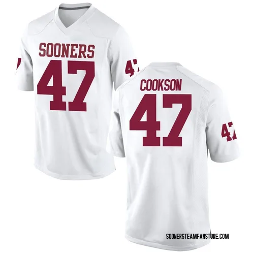 Youth Nike Cooper Cookson Oklahoma Sooners Replica White Football College Jersey
