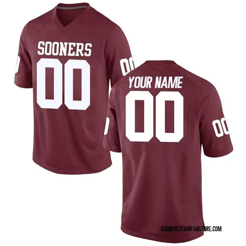 Youth Nike Custom Oklahoma Sooners Replica Crimson Football College Jersey