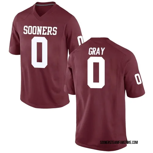 Youth Nike Eric Gray Oklahoma Sooners Replica Gray Crimson Football College Jersey