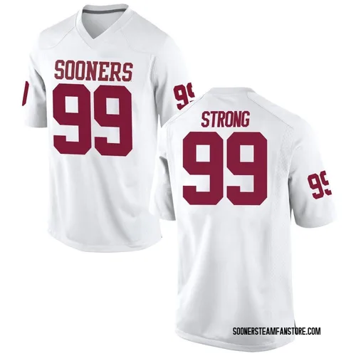 Youth Nike Markus Strong Oklahoma Sooners Game White Football College Jersey