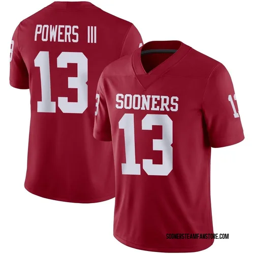 Youth Reggie Powers III Oklahoma Sooners Game Crimson Jordan Football Jersey