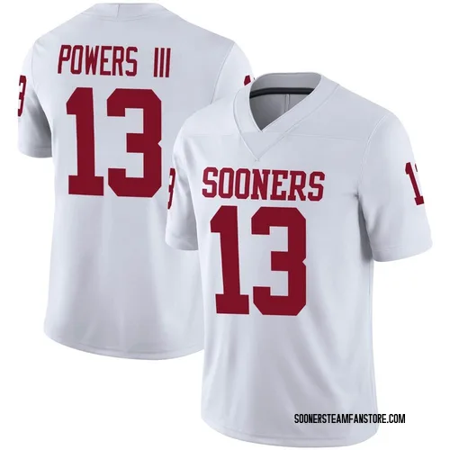 Youth Reggie Powers III Oklahoma Sooners Game White Jordan Football Jersey